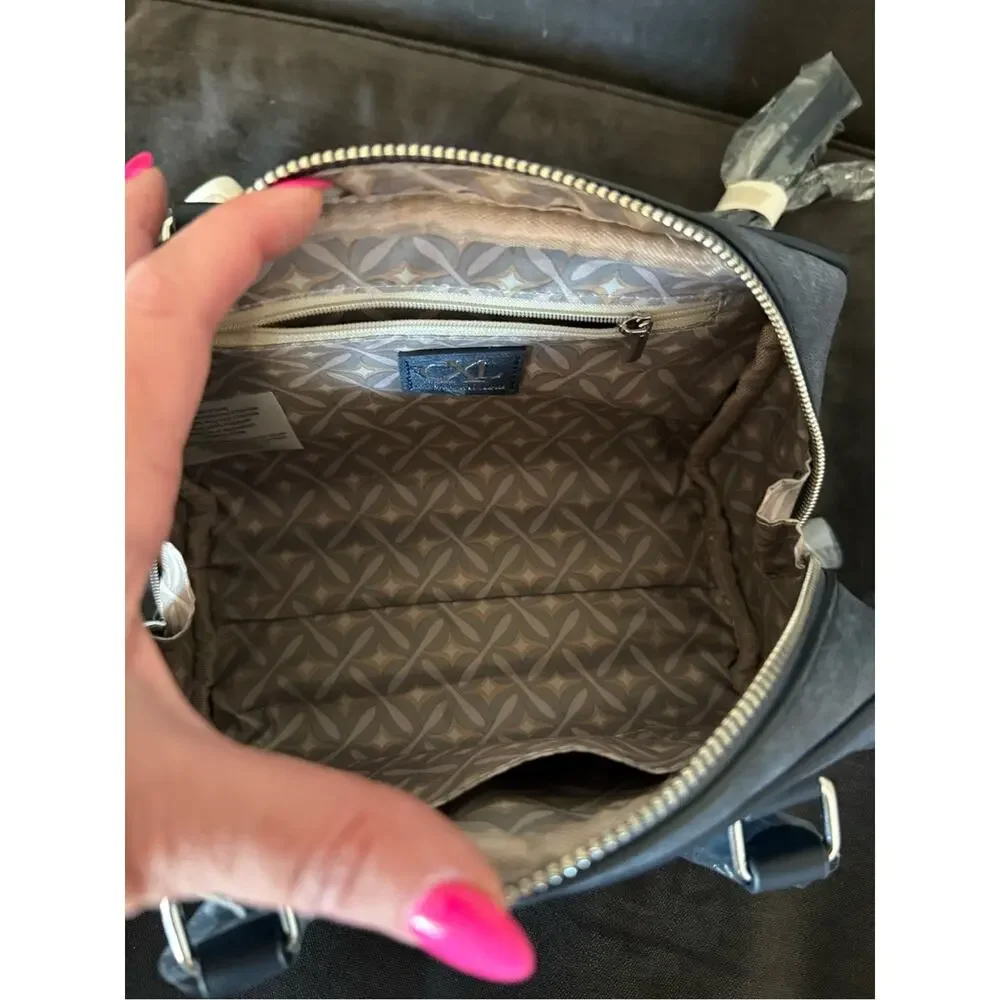 Christian Lacroix Denim-Effect Navy Satchel
